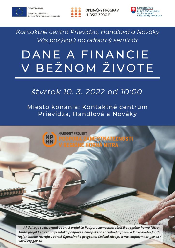 Dane a financie v bežnom živote