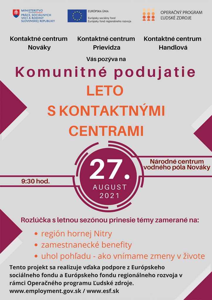 Pozvánka - Plagát Leto s kontaktnými centrami