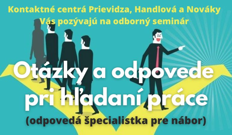 Pozvánka Otázky a odpovede pri hľadaní práce a Vývoj baníctva v okrese Prievidza a v regióne Horná Nitra náhľad