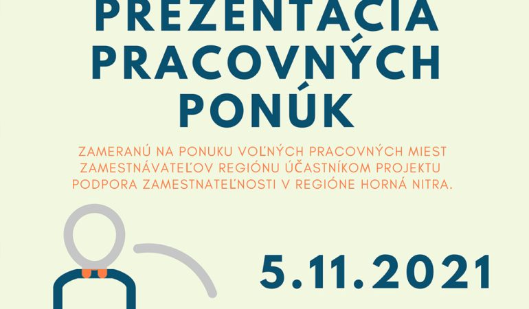 komunitná aktivita - prezentácia pracovných ponúk