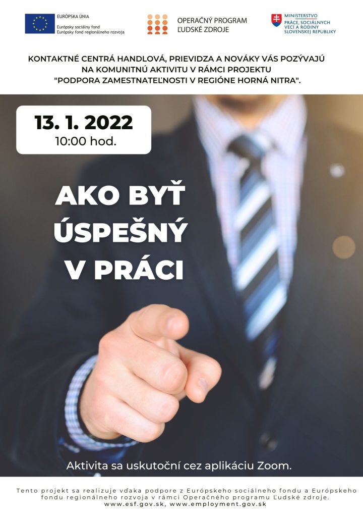 Plagát - webinár - Ako byť úspešný v práci